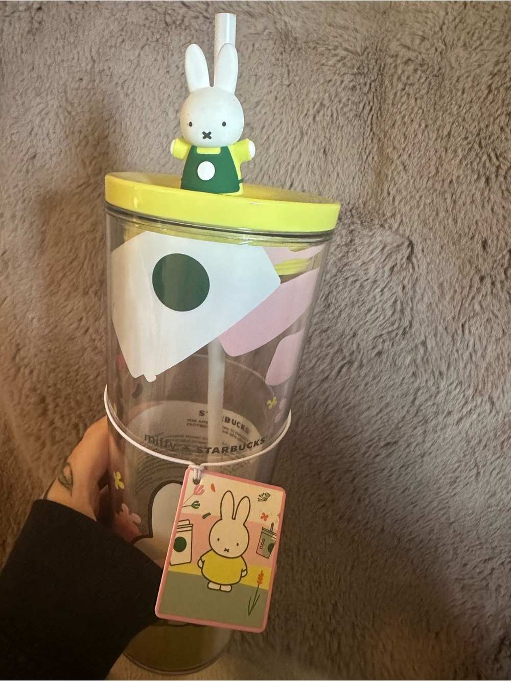 2026 Starbucks x Miffy 24oz Cold Cup Tumbler with Miffy Barista Topper.